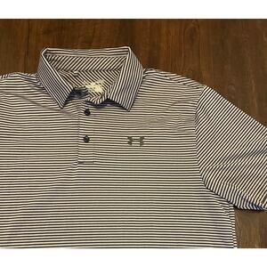 Under Armour Dry Fit Striped Golf Polo Size Large